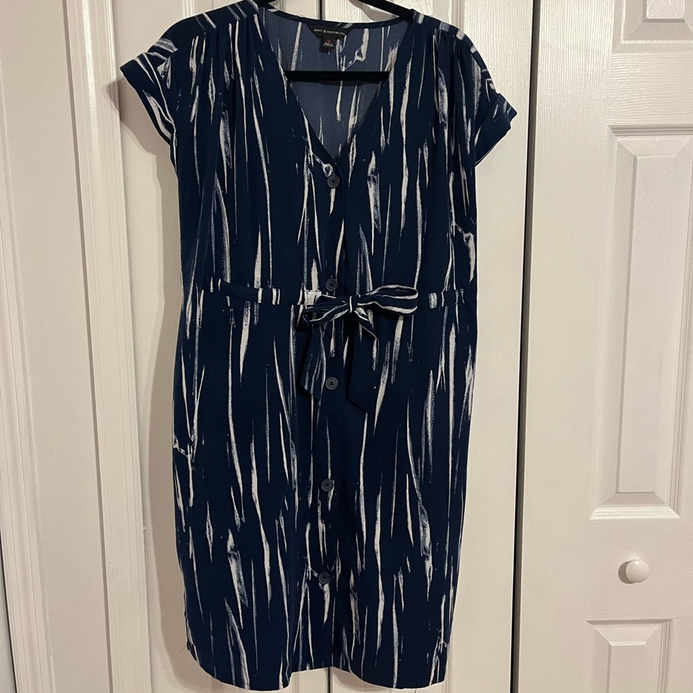 Rock & Republic Blue and White Streak Dress
